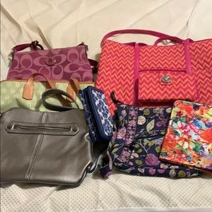 Lot of Coach/Vera Bradley/ Dooney & Bourke purses